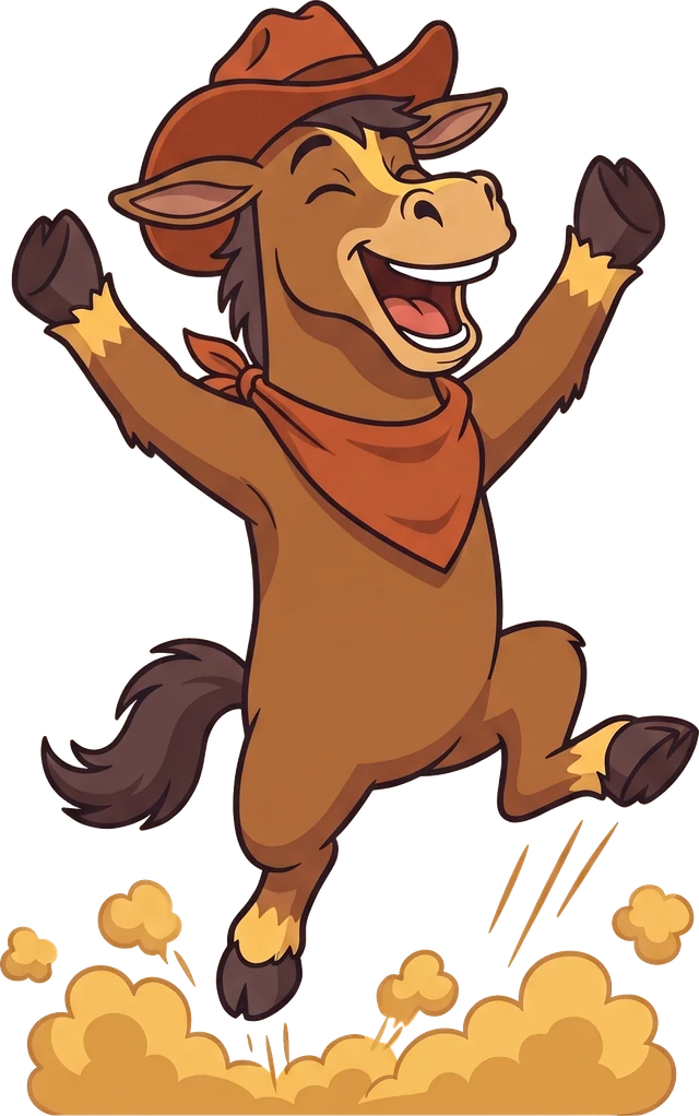 Buck jumping for joy