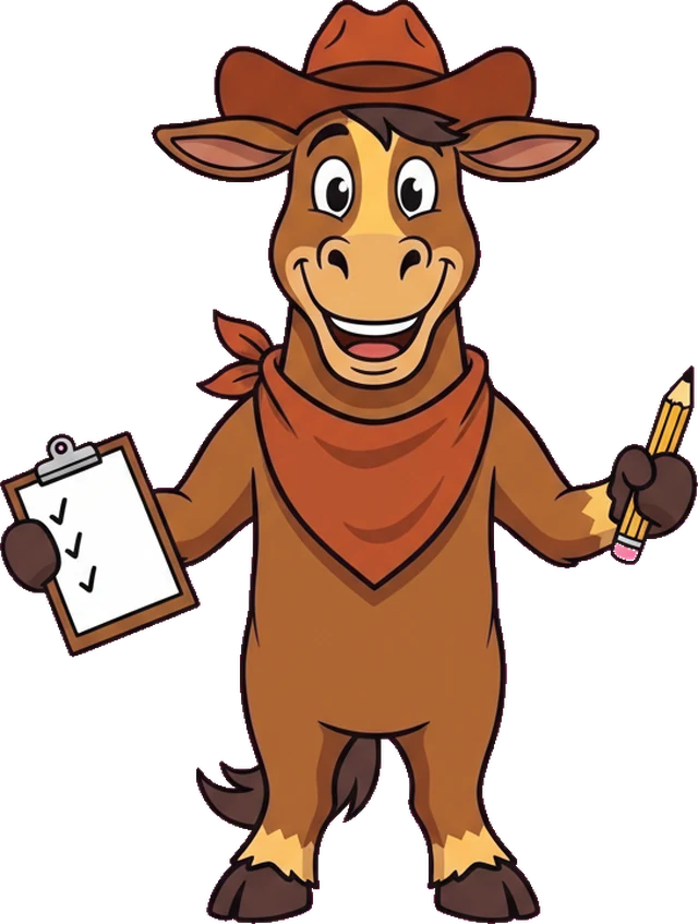 Buck checking his clipboard